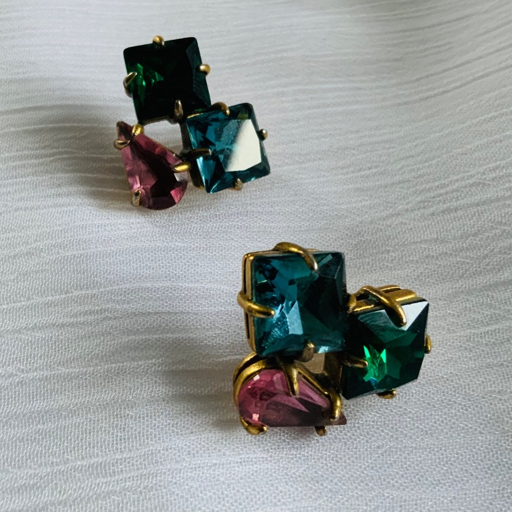 J. Crew Multicolored Gem Elegant Stud Earrings - image 1